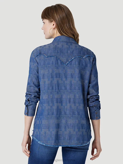 Long Sleeve One Point Front and Back Yokes Solid Top Women Wrangler RHXV888 Clothing Black (LW1002X)