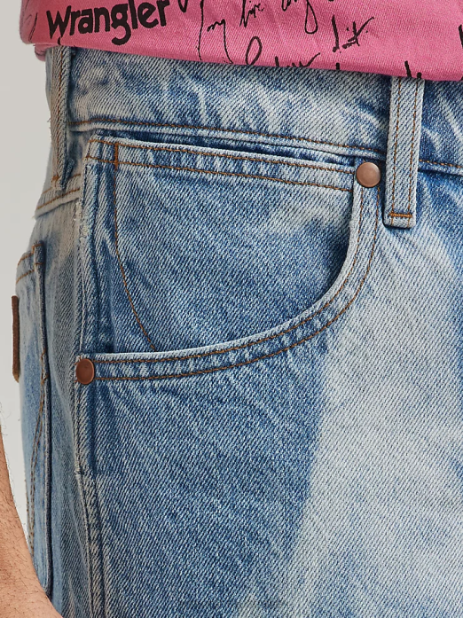 Loose Fit Denim Short Men Wrangler RHXV582 Clothing Bone Orchard (112332620)