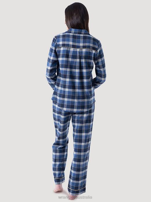 Merry Plaid Sleep Set Women Wrangler RHXV929 Clothing Blue (112330414)
