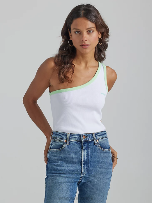 One Shoulder Cami Women Wrangler RHXV873 Clothing White (112334738)