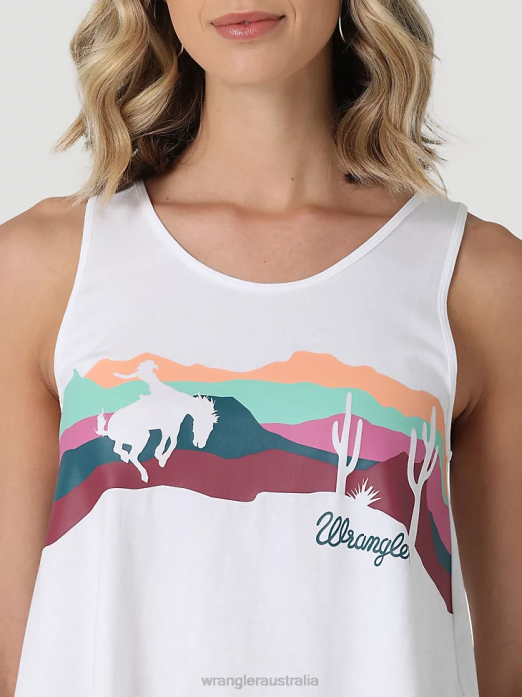 One Shoulder Cami Women Wrangler RHXV873 Clothing White (112334738)