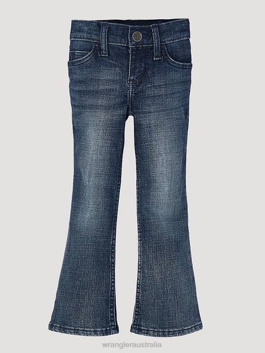 Premium Patch Jean Girls Wrangler RHXV1044 Clothing Mid Blue (1009MWGES)