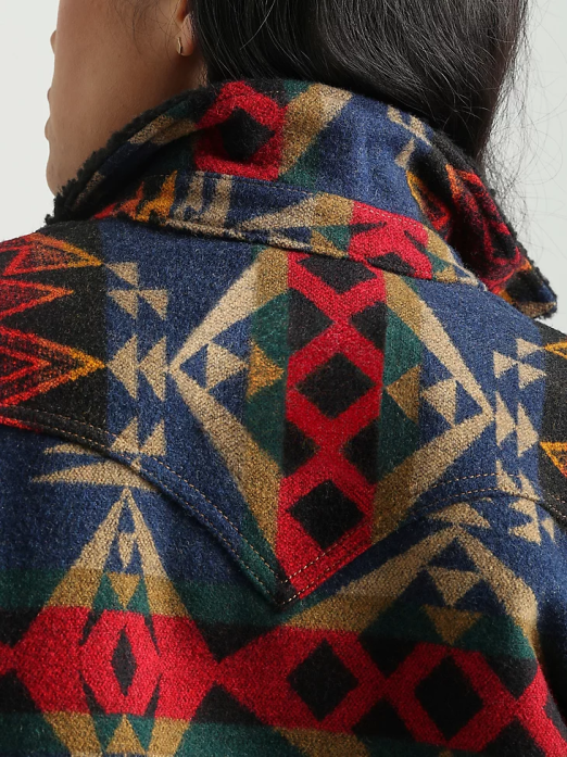 RIGGS Tough Layers Sherpa Lined Canvas Jacket Women Wrangler RHXV863 Clothing Golden Khaki (112318477)