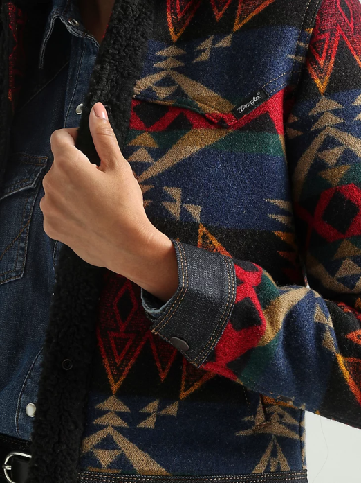 RIGGS Tough Layers Sherpa Lined Canvas Jacket Women Wrangler RHXV863 Clothing Golden Khaki (112318477)