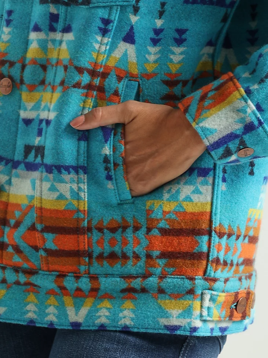 RIGGS Tough Layers Sherpa Lined Canvas Jacket Women Wrangler RHXV863 Clothing Golden Khaki (112318477)