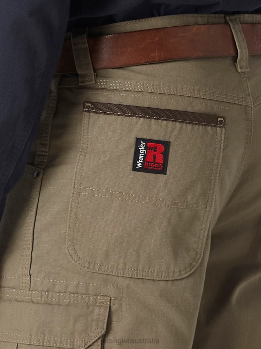 RIGGS WORKWEAR Lined Ripstop Ranger Pant Men Wrangler RHXV655 Clothing Bark (3W065BR)