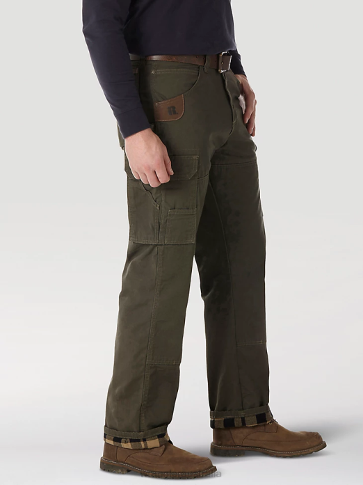 RIGGS WORKWEAR Lined Ripstop Ranger Pant Men Wrangler RHXV680 Clothing Loden (3W065LD)