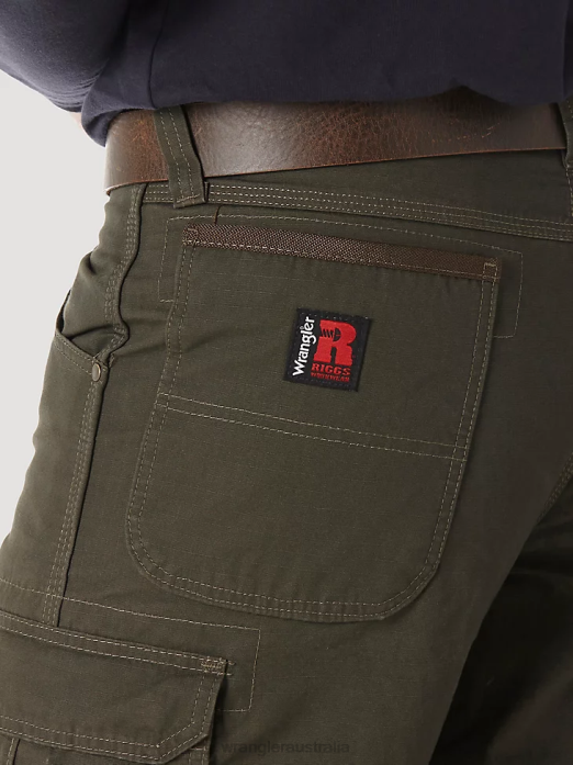 RIGGS WORKWEAR Lined Ripstop Ranger Pant Men Wrangler RHXV680 Clothing Loden (3W065LD)