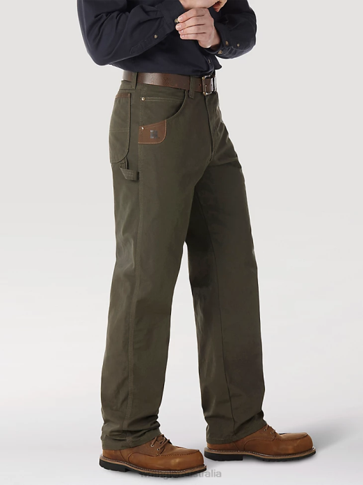 RIGGS Workwear Carpenter Pant Men Wrangler RHXV267 Clothing Loden (3W020LD)