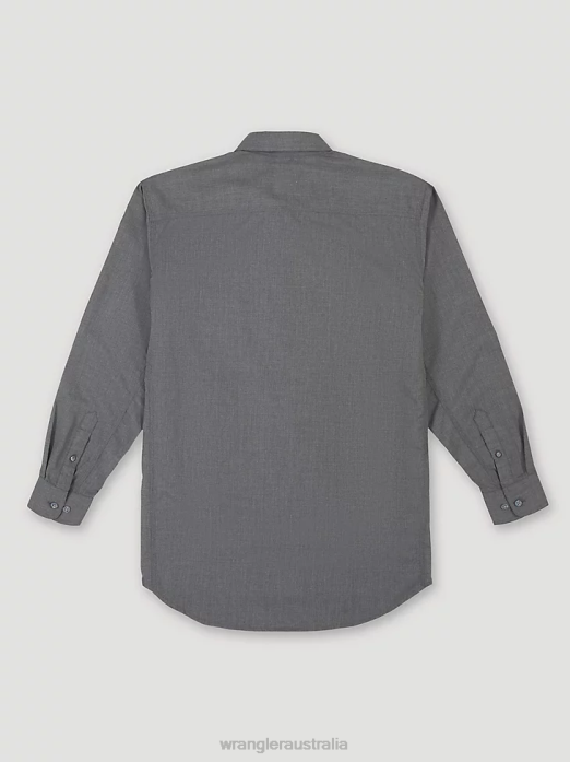 RIGGS Workwear FR Flame Resistant Twill Solid Work Shirt Men Wrangler RHXV401 Clothing Grey (FR3W01G)