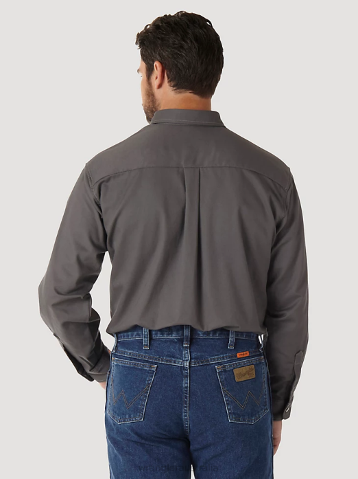 RIGGS Workwear FR Flame Resistant Work Shirt Men Wrangler RHXV404 Clothing Slate Grey (FR3W5GY)