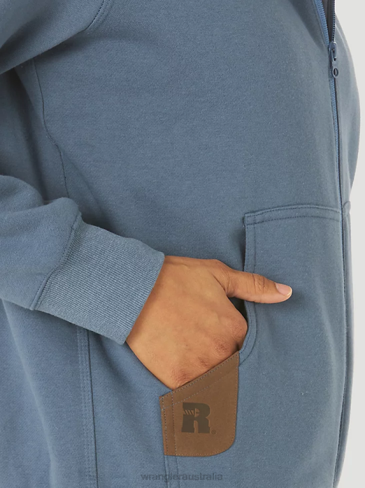 RIGGS Workwear Full Zip Work Hoodie Women Wrangler RHXV865 Clothing Blue Sea (3WF19BS)