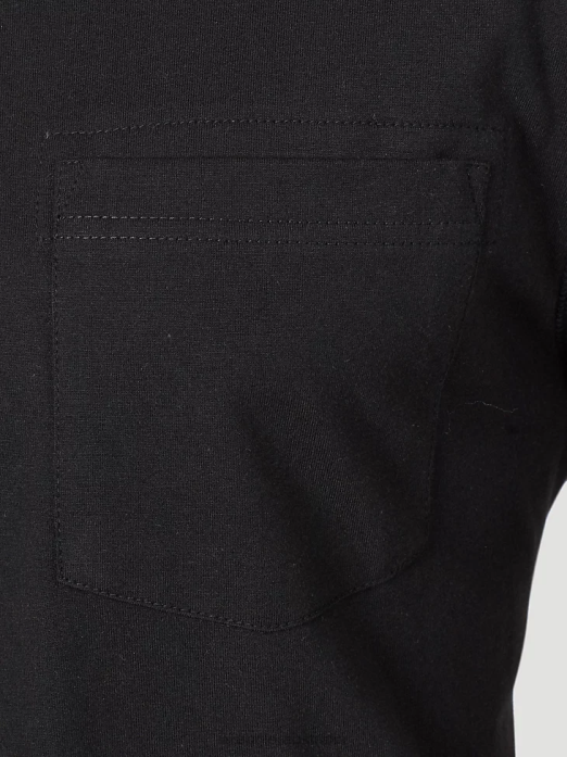 RIGGS Workwear Long Sleeve 1 Pocket Performance T-Shirt Men Wrangler RHXV284 Clothing Black (3W702BK)