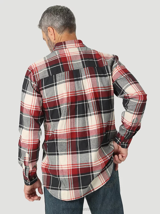 RIGGS Workwear Long Sleeve Button Down Solid Twill Work Shirt Men Wrangler RHXV349 Clothing Forest Green (3W501FG)