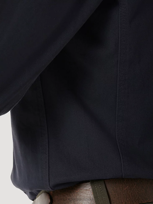 RIGGS Workwear Long Sleeve Button Down Solid Twill Work Shirt Men Wrangler RHXV350 Clothing Navy (3W501NV)