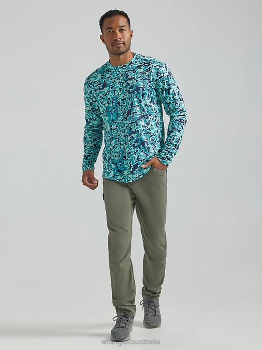 RIGGS Workwear Long Sleeve Pocket T-Shirt Men Wrangler RHXV274 Clothing Burgundy (3W710BG)