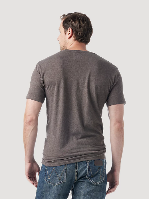 RIGGS Workwear Long Sleeve Pocket T-Shirt Men Wrangler RHXV274 Clothing Burgundy (3W710BG)