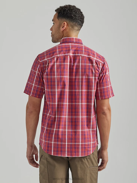 RIGGS Workwear Plaid Work Shirt Men Wrangler RHXV670 Clothing Red Canna (112325150)
