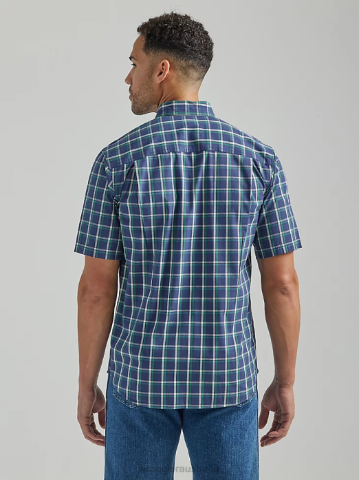 RIGGS Workwear Plaid Work Shirt Men Wrangler RHXV671 Clothing Blue Ocean Green (112325151)