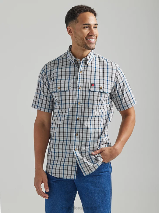 RIGGS Workwear Plaid Work Shirt Men Wrangler RHXV672 Clothing Downpour (112325152)