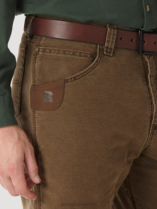 RIGGS Workwear Quilted Lined Five Pocket Jean Men Wrangler RHXV192 Clothing Night Brown (3W055NB)