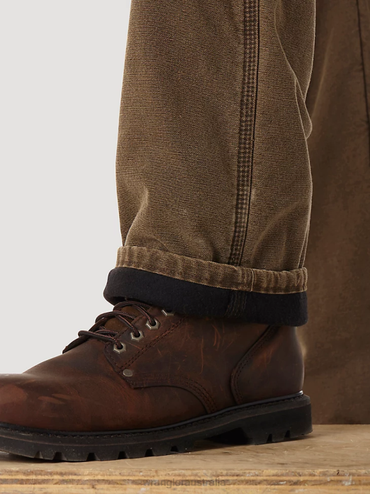 RIGGS Workwear Quilted Lined Five Pocket Jean Men Wrangler RHXV192 Clothing Night Brown (3W055NB)