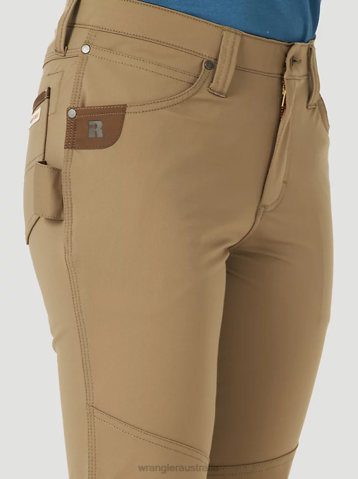 RIGGS Workwear Ripstop Ranger Cargo Pant Women Wrangler RHXV820 Clothing Golden Khaki (3WF60GK)