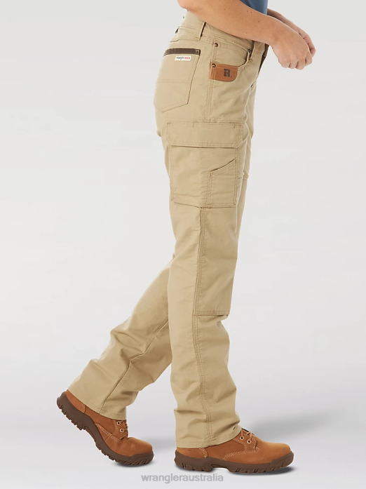 RIGGS Workwear Ripstop Ranger Cargo Pant Women Wrangler RHXV820 Clothing Golden Khaki (3WF60GK)