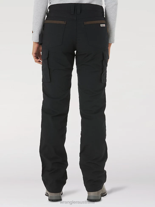 RIGGS Workwear Ripstop Ranger Cargo Pant Women Wrangler RHXV821 Clothing Black (3WF60BK)
