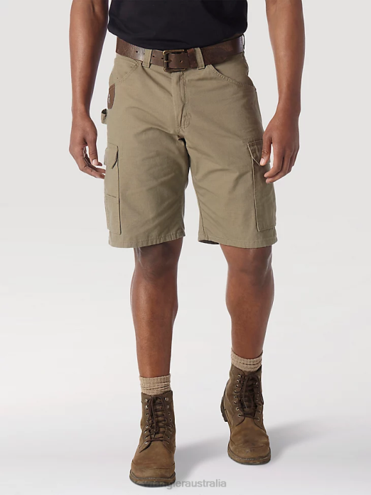 RIGGS Workwear Ripstop Ranger Cargo Short Men Wrangler RHXV522 Clothing Bark (3W360BR)