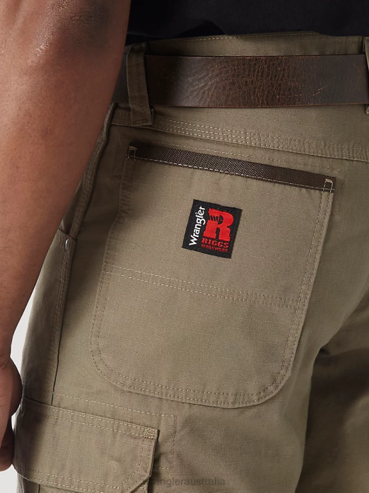 RIGGS Workwear Ripstop Ranger Cargo Short Men Wrangler RHXV522 Clothing Bark (3W360BR)