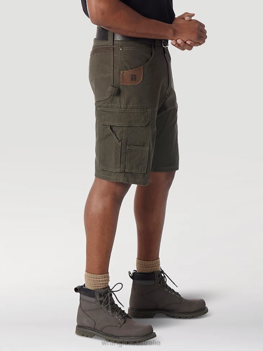 RIGGS Workwear Ripstop Ranger Cargo Short Men Wrangler RHXV524 Clothing Loden (3W360LD)