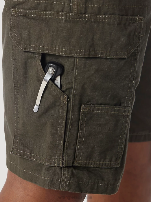 RIGGS Workwear Ripstop Ranger Cargo Short Men Wrangler RHXV524 Clothing Loden (3W360LD)