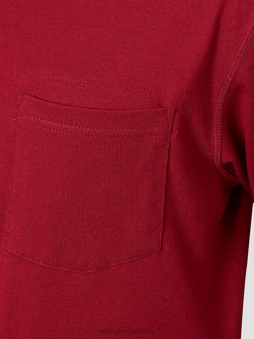 RIGGS Workwear Short Sleeve 1 Pocket Performance T-Shirt Men Wrangler RHXV276 Clothing Currant Red (3W701CR)