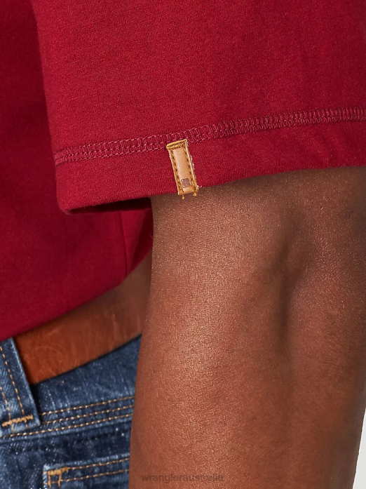 RIGGS Workwear Short Sleeve 1 Pocket Performance T-Shirt Men Wrangler RHXV276 Clothing Currant Red (3W701CR)