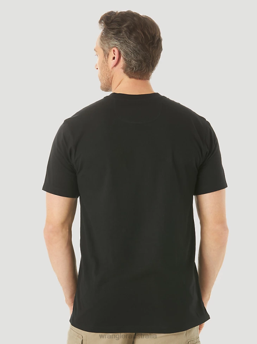 RIGGS Workwear Short Sleeve 1 Pocket Performance T-Shirt Men Wrangler RHXV277 Clothing Black (3W701BK)