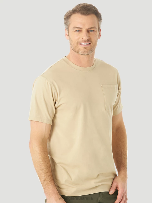 RIGGS Workwear Short Sleeve 1 Pocket Performance T-Shirt Men Wrangler RHXV278 Clothing Khaki (3W701KH)