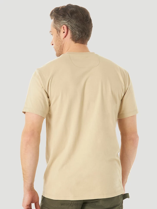 RIGGS Workwear Short Sleeve 1 Pocket Performance T-Shirt Men Wrangler RHXV278 Clothing Khaki (3W701KH)