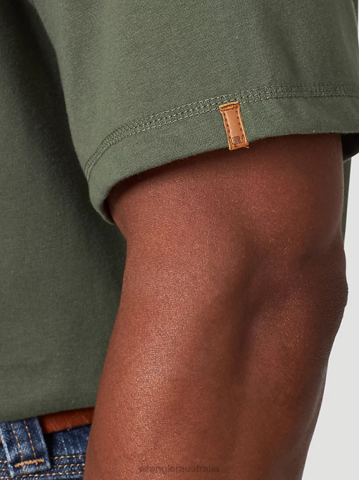 RIGGS Workwear Short Sleeve 1 Pocket Performance T-Shirt Men Wrangler RHXV279 Clothing Hazel Green (3W701HG)