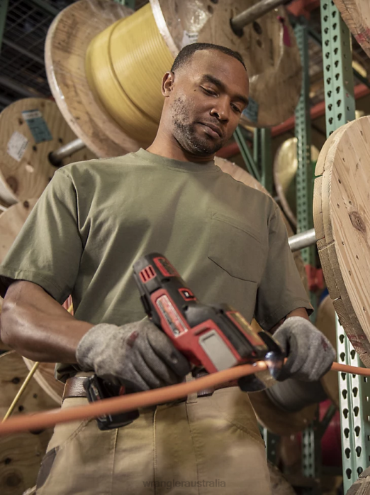 RIGGS Workwear Short Sleeve 1 Pocket Performance T-Shirt Men Wrangler RHXV279 Clothing Hazel Green (3W701HG)