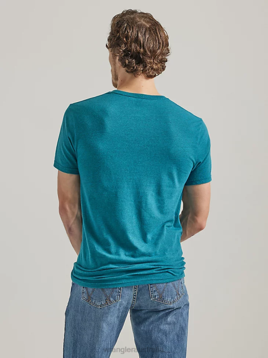 RIGGS Workwear Short Sleeve Henley Men Wrangler RHXV271 Clothing Ash Heather (3W760AH)