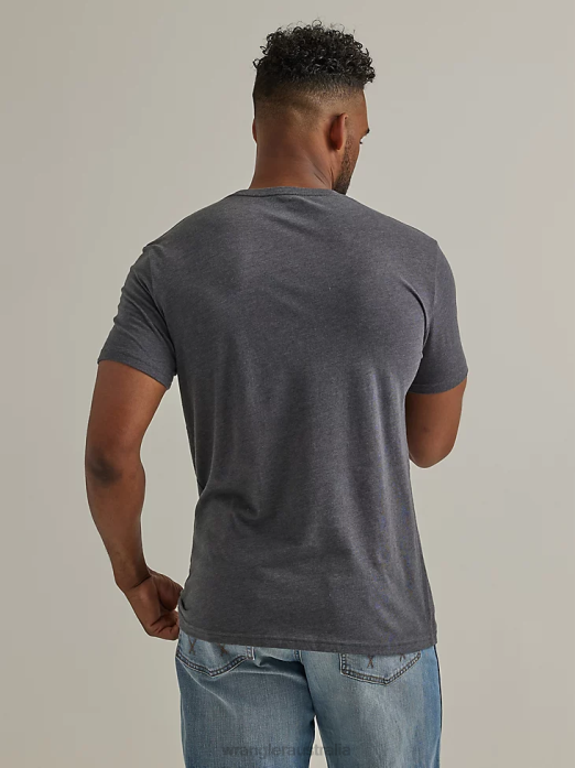 RIGGS Workwear Short Sleeve Henley Men Wrangler RHXV271 Clothing Ash Heather (3W760AH)