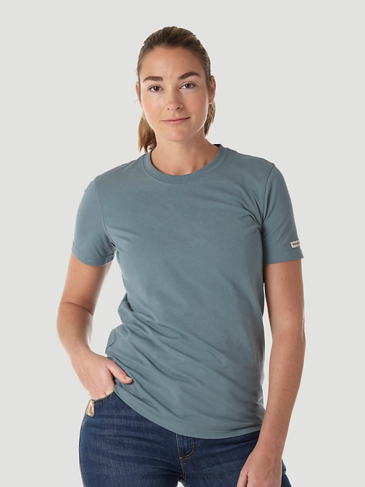 RIGGS Workwear Short Sleeve Performance T-Shirt Women Wrangler RHXV876 Clothing Sea Green (3WF70GR)
