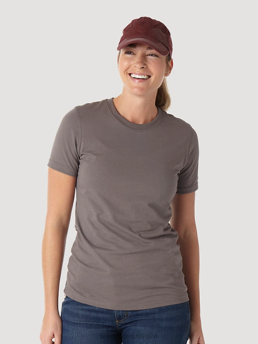 RIGGS Workwear Short Sleeve Performance T-Shirt Women Wrangler RHXV877 Clothing Charcoal (3WF70CH)