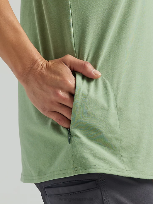 RIGGS Workwear Short Sleeve Performance T-Shirt Women Wrangler RHXV878 Clothing Loden Frost (112325412)