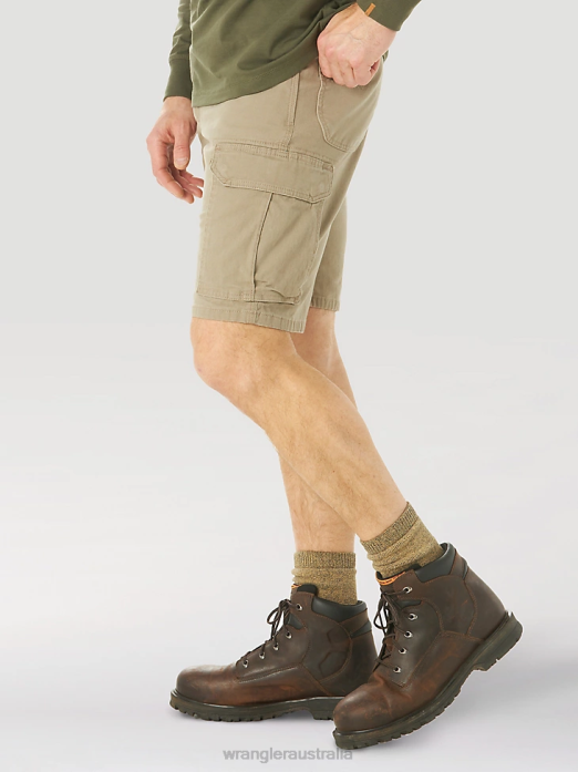 RIGGS Workwear Stretch Ranger Cargo Short Men Wrangler RHXV536 Clothing Dark Khaki (3W362DK)