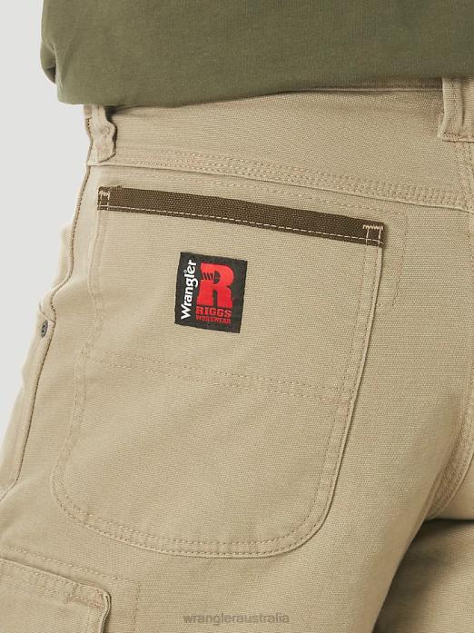 RIGGS Workwear Stretch Ranger Cargo Short Men Wrangler RHXV536 Clothing Dark Khaki (3W362DK)