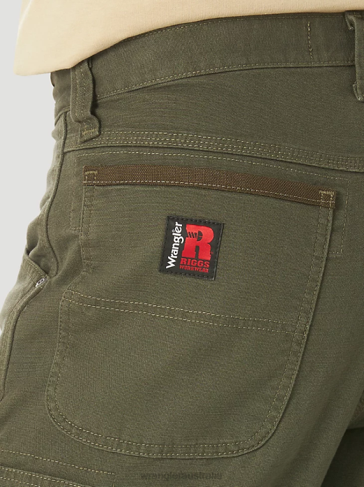 RIGGS Workwear Stretch Ranger Cargo Short Men Wrangler RHXV537 Clothing Loden (3W362LD)