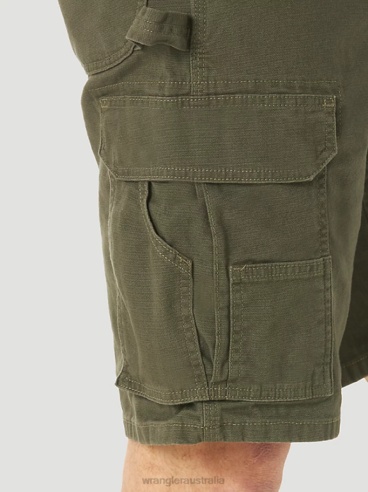 RIGGS Workwear Stretch Ranger Cargo Short Men Wrangler RHXV537 Clothing Loden (3W362LD)