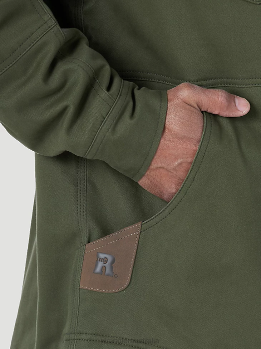 RIGGS Workwear Tough Layers Fleece Lined Work Shirt Jacket Men Wrangler RHXV473 Clothing Loden (3W195LD)